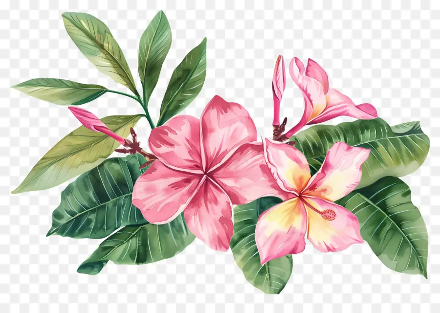 Flores Em Aquarela，Flores Tropicais PNG