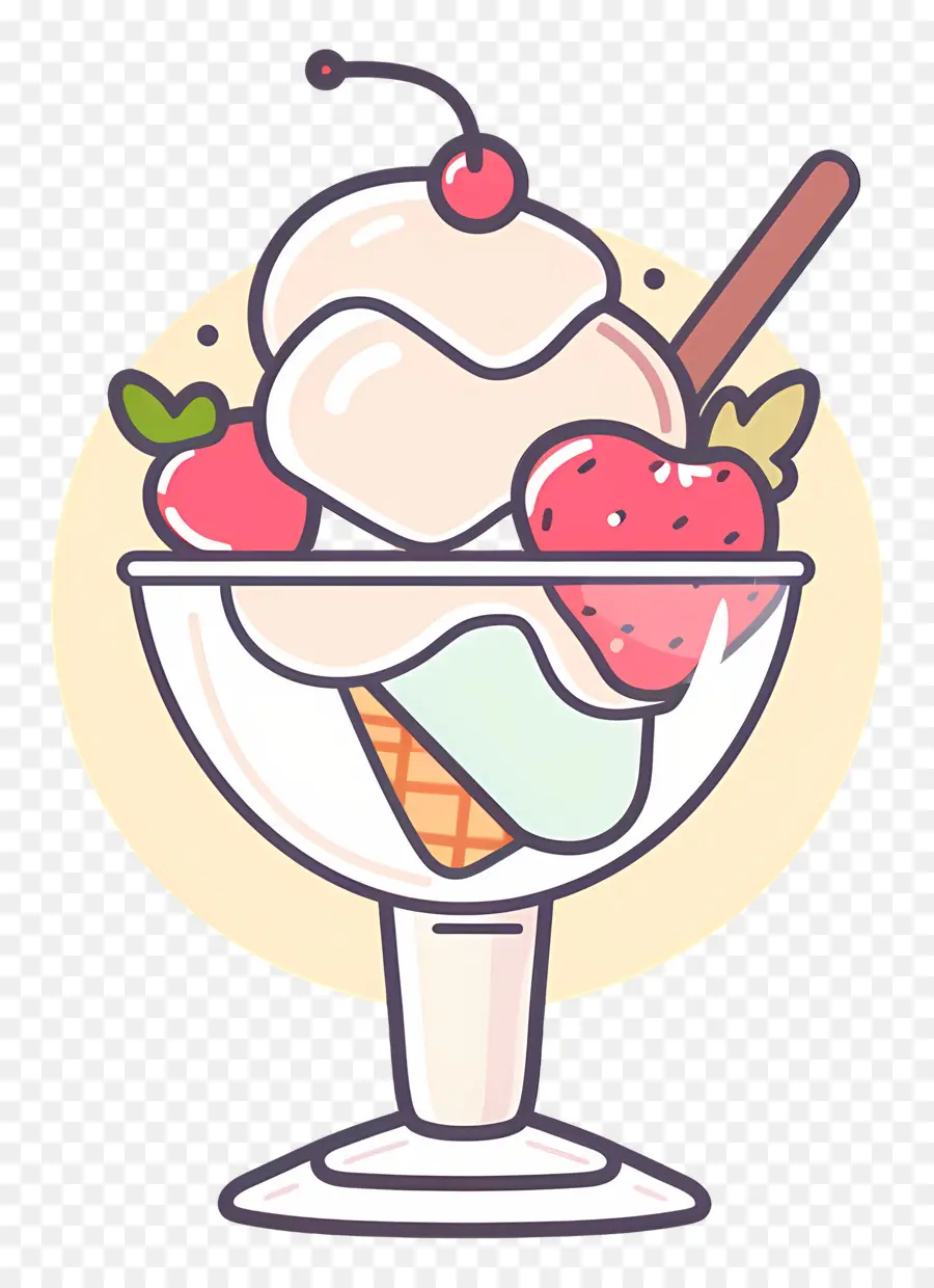 Sundae De Sorvete，Sorvete De Desenho Animado PNG