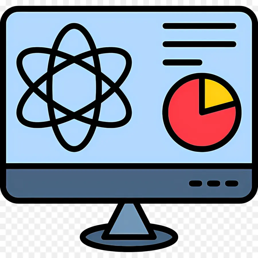 Laboratório De Ciências，Computador Com Atom PNG