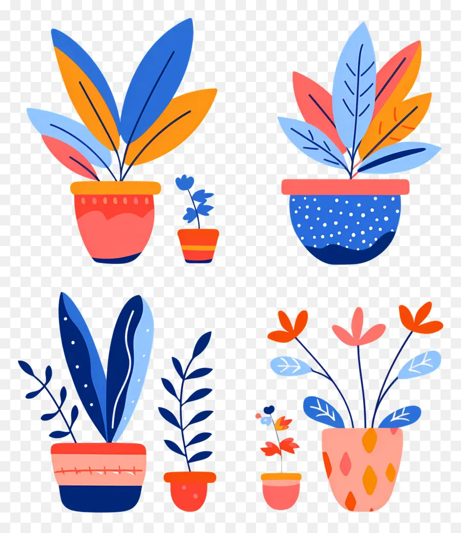 Vasos De Plantas，Vasos De Plantas Coloridas PNG