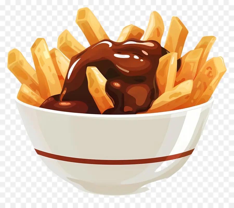 Poutine，Batatas Fritas Com Molho PNG