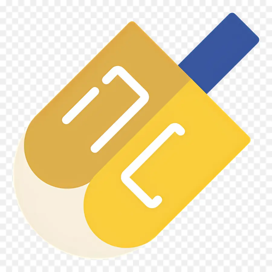 Hanukkah Dreidel，Pião Amarelo PNG