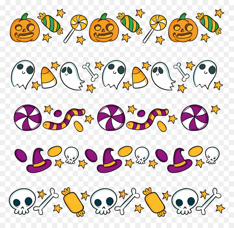 Fronteira De Halloween，Ícones De Halloween PNG