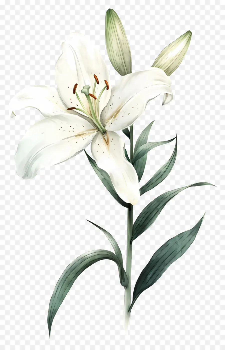 Flor De Lírio，Lírio Branco PNG