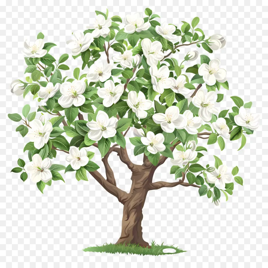 Árvore De Flores，Árvore De Flor Branca PNG