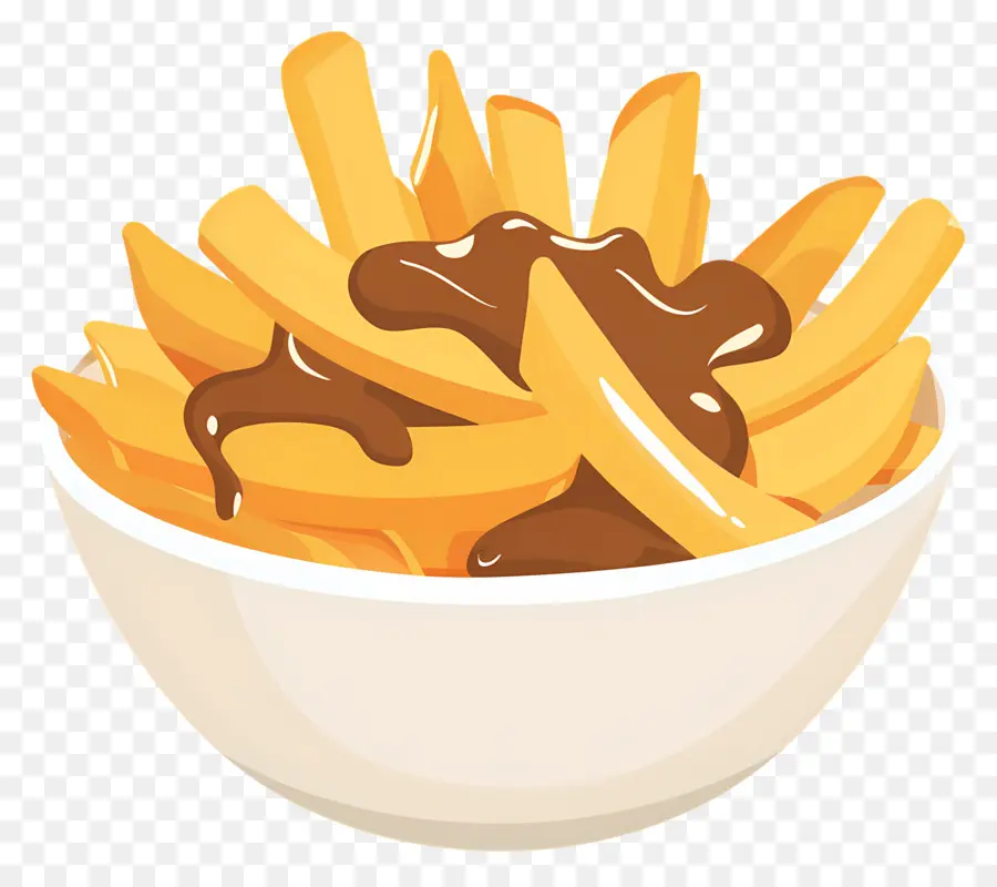 Poutine，Batatas Fritas Com Molho PNG