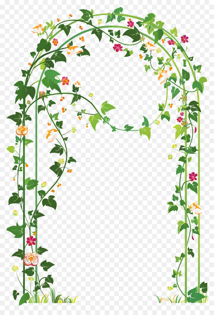 Arco De Flores，Arco Floral Com Flores Laranjas PNG