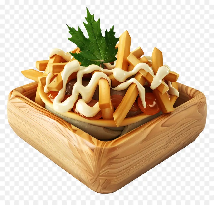 Poutine，Batatas Fritas Com Molho PNG