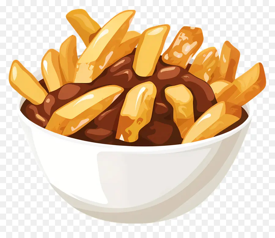 Poutine，Batatas Fritas Em Uma Tigela PNG