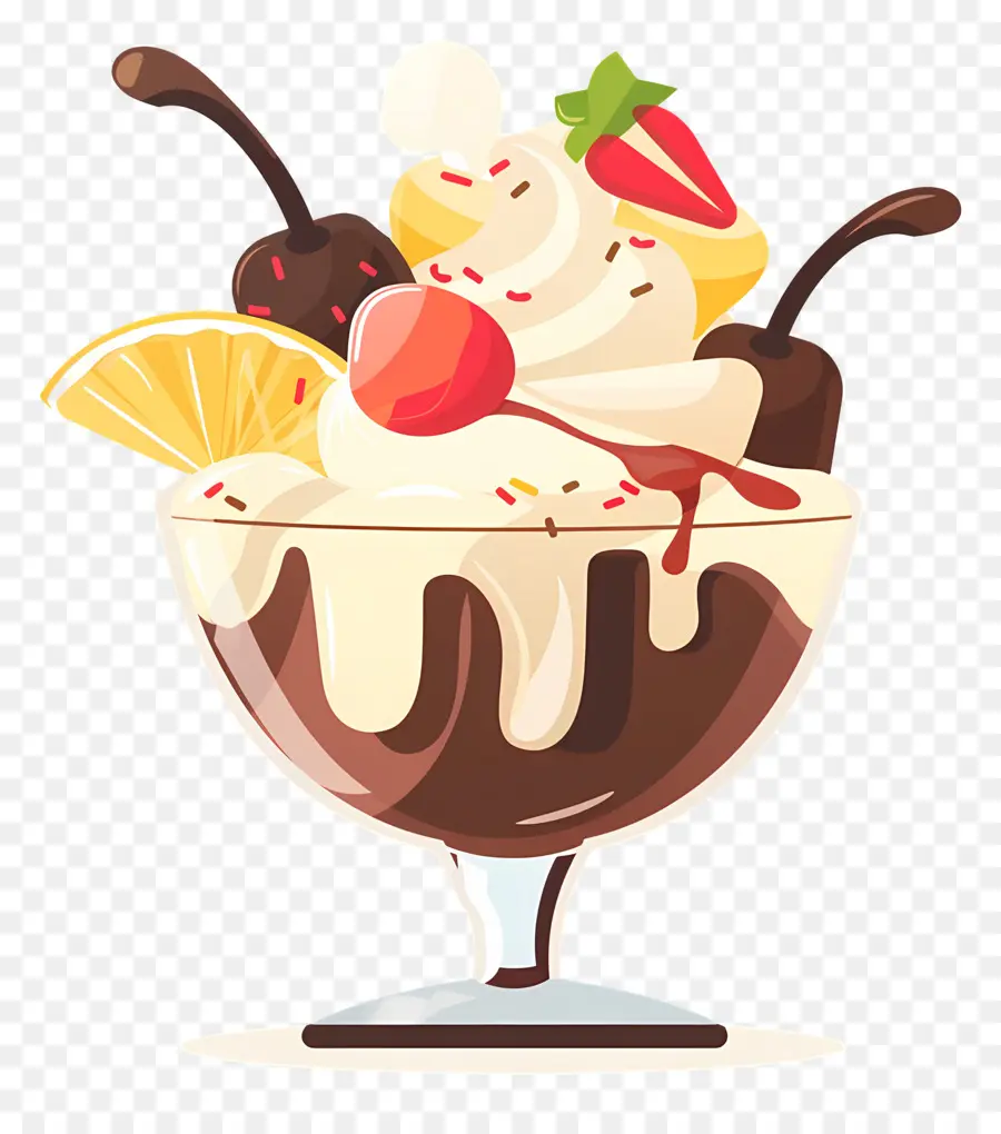 Sundae De Sorvete，Banana PNG