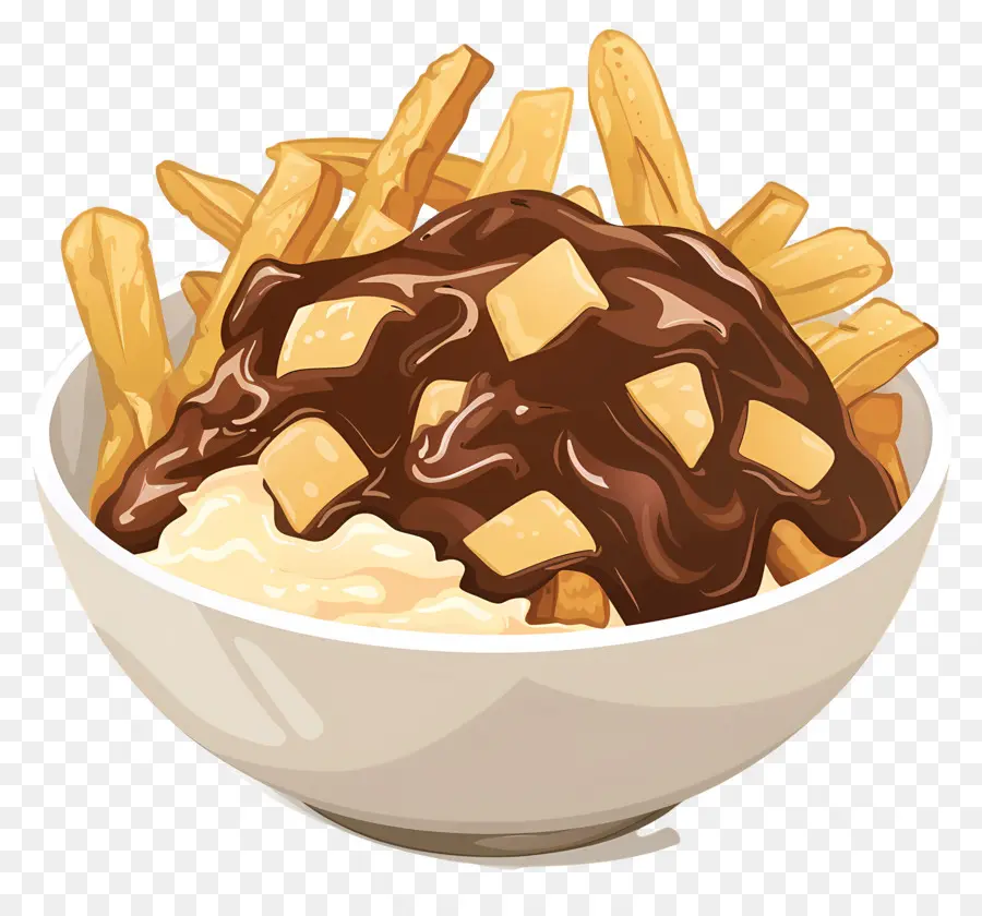 Poutine，Batatas Fritas Com Molho PNG