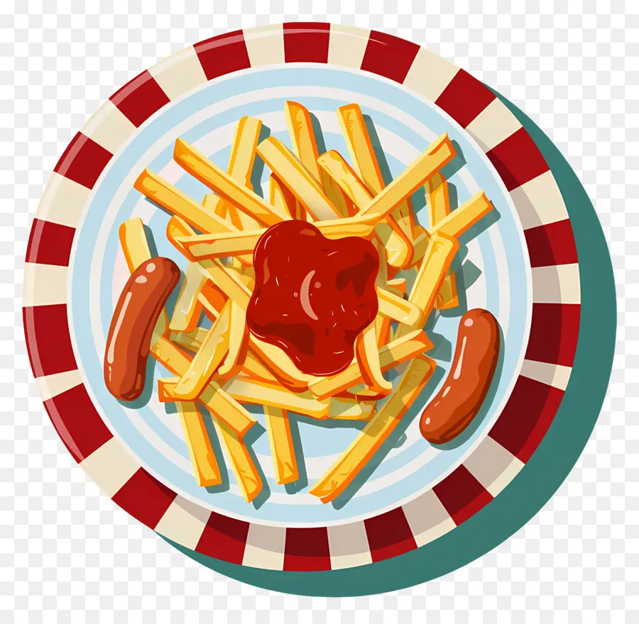 Salchipapa，Batatas Fritas E Salsichas PNG