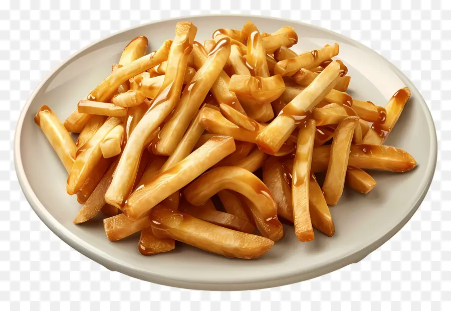 Poutine，Batatas Fritas Com Molho PNG