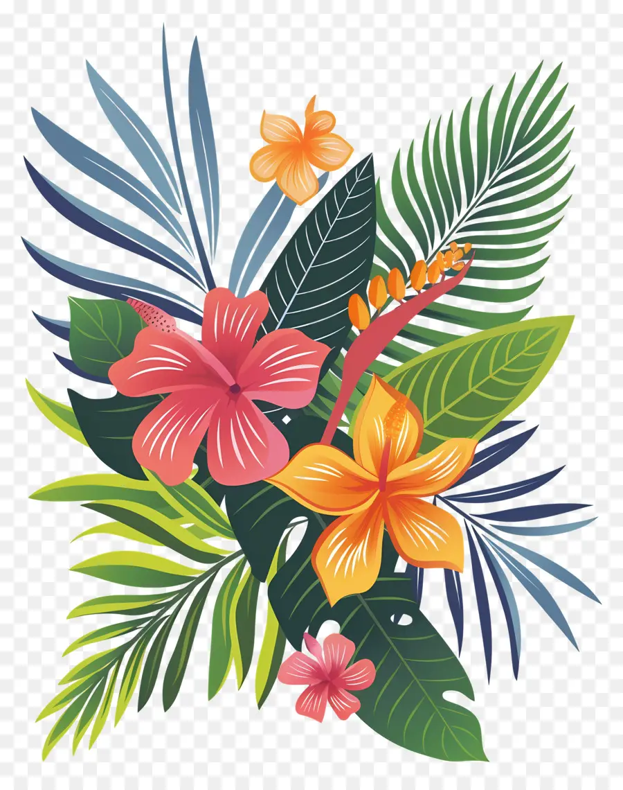 Flores Tropicais，Design Floral Tropical PNG