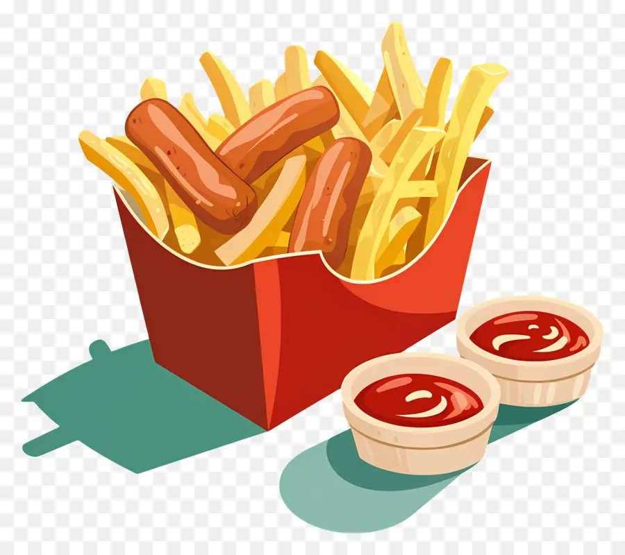 Salchipapa，Batatas Fritas PNG