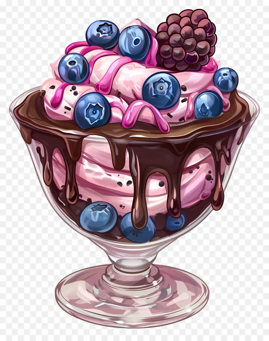 Sundae De Sorvete，Sundae De Frutas Vermelhas PNG