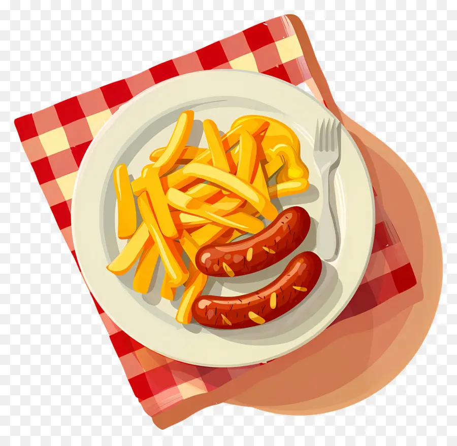 Salchipapa，Salsichas E Batatas Fritas PNG