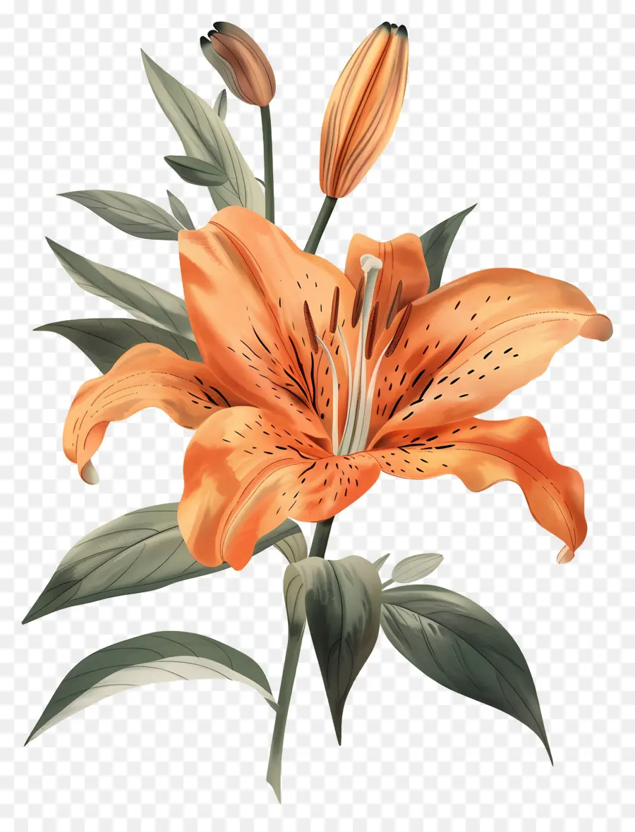 Flor De Lírio，Lírios Laranja PNG