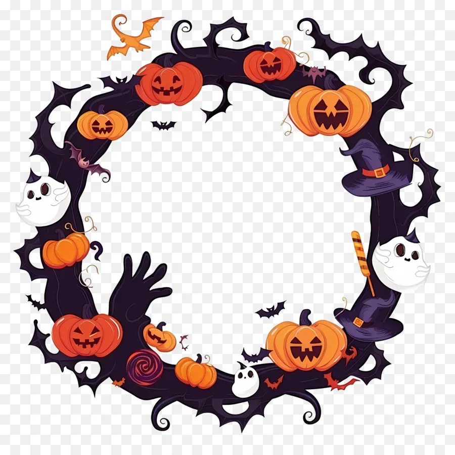 Moldura De Halloween，Abóbora PNG