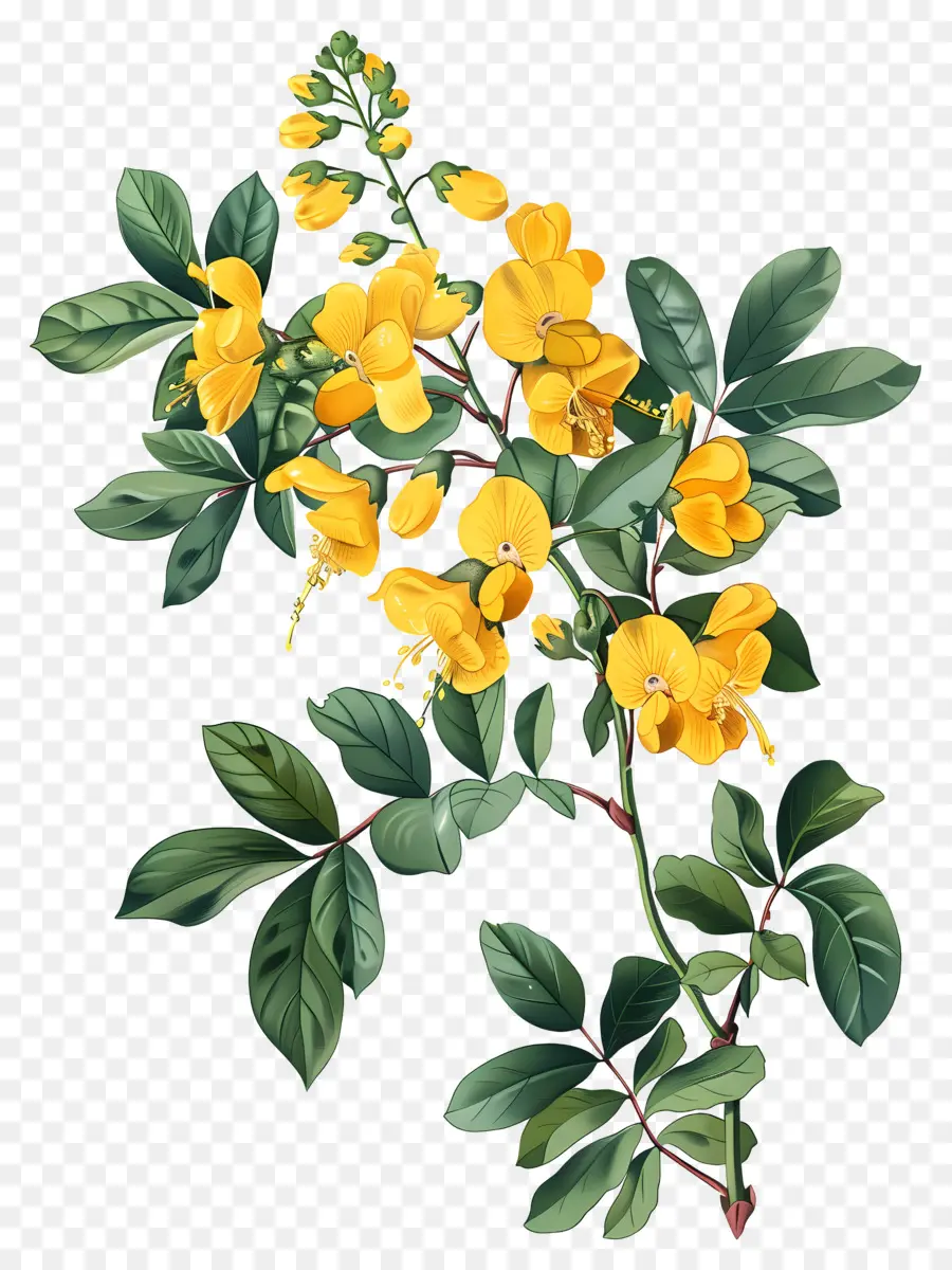 Ervilha Siberiana，Planta Com Flor Amarela PNG