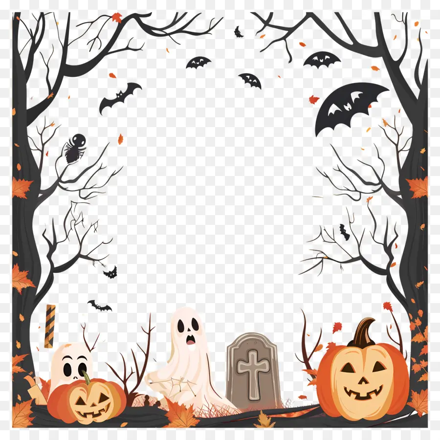 Moldura De Halloween，Abóbora PNG