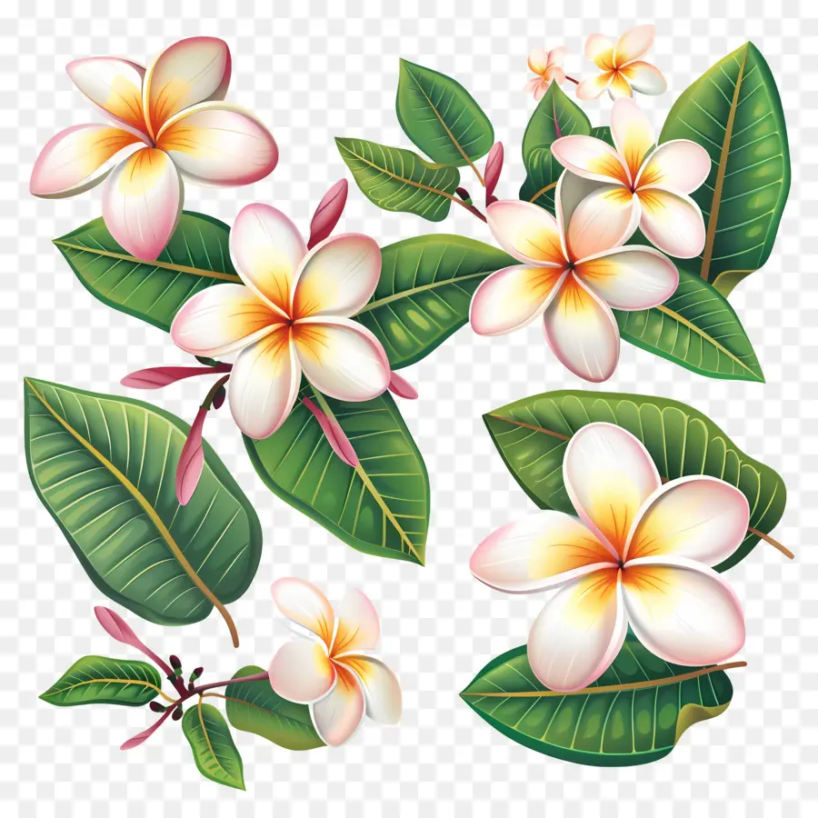 Flor De Frangipani，Flores Coloridas PNG