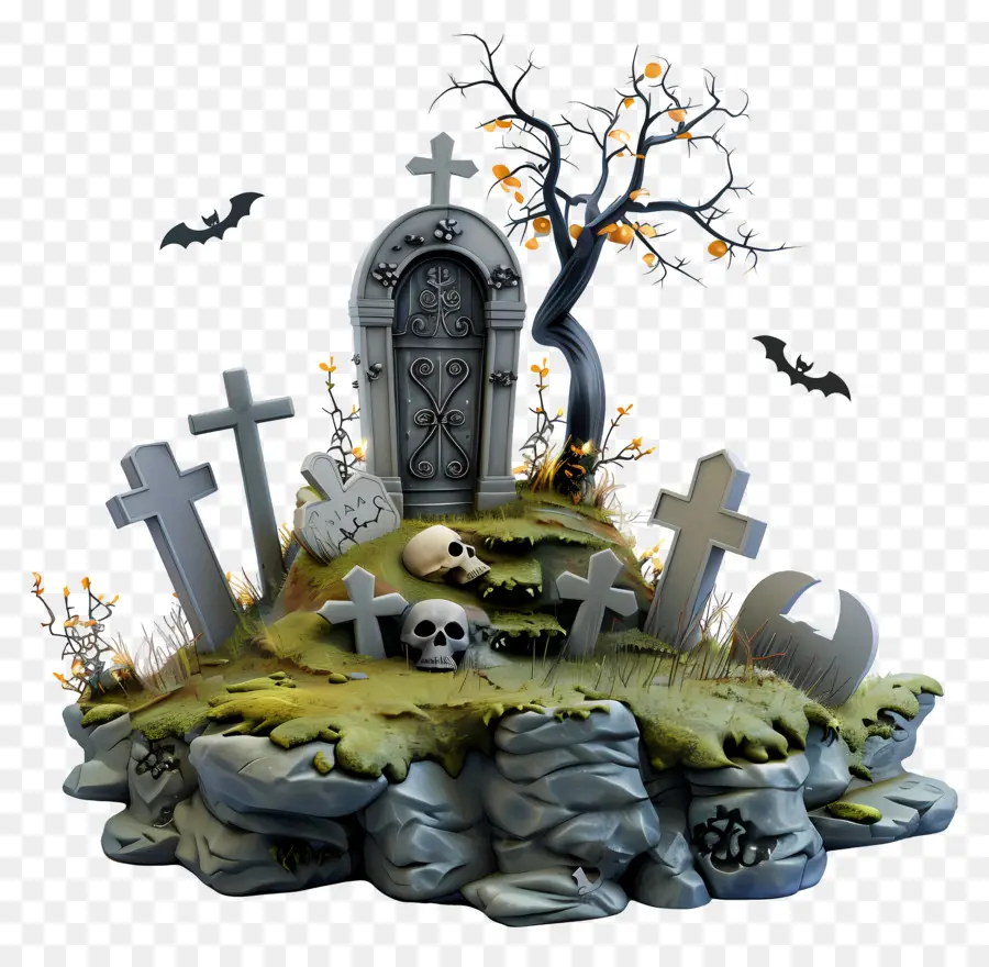 Cemitério De Halloween，Cemitério PNG