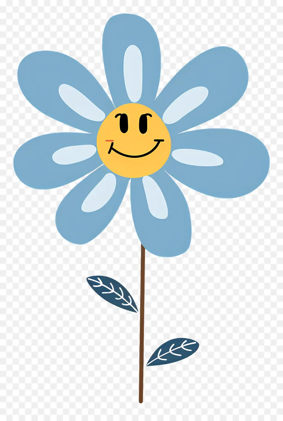 Emoji De Flor，Flor Azul PNG