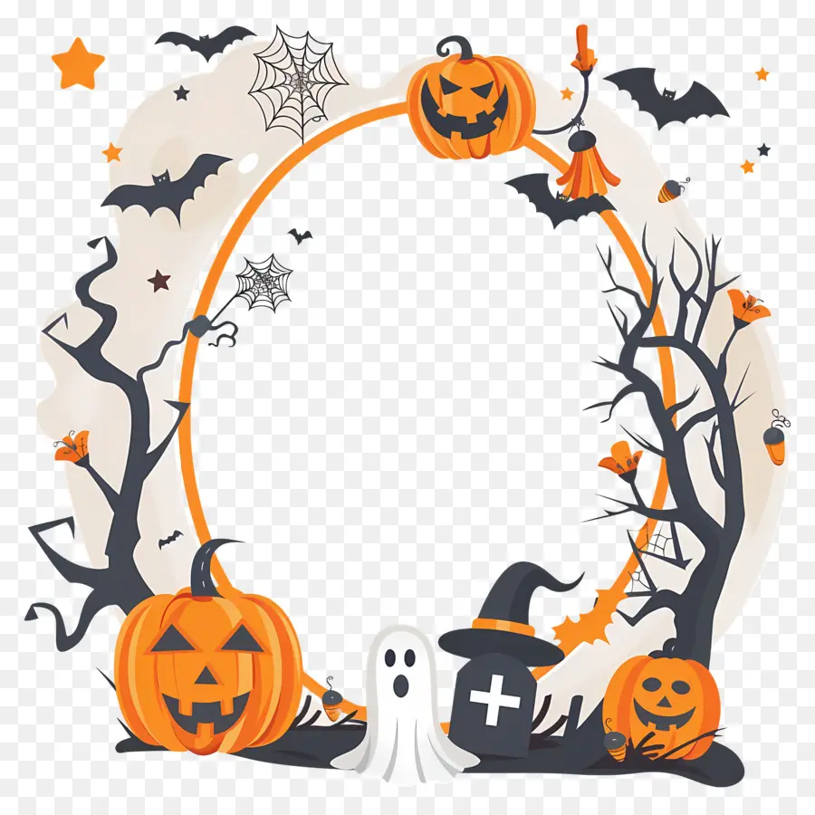 Moldura De Halloween，Abóbora PNG