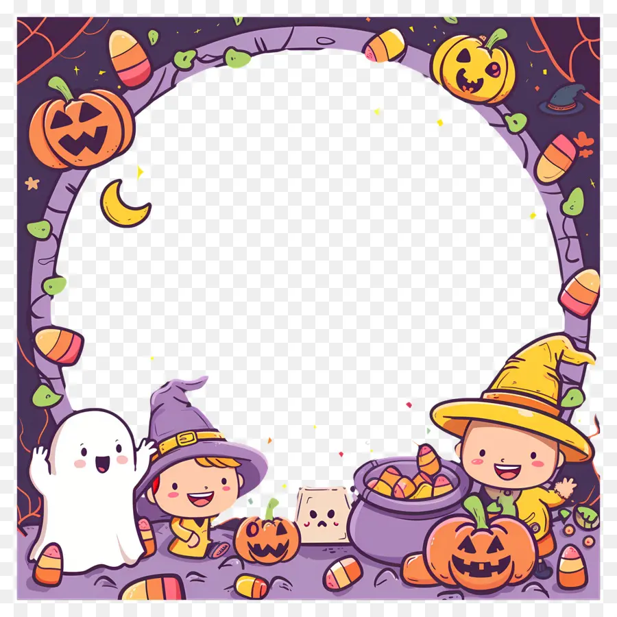 Moldura De Halloween，Moldura Fantasma De Halloween PNG