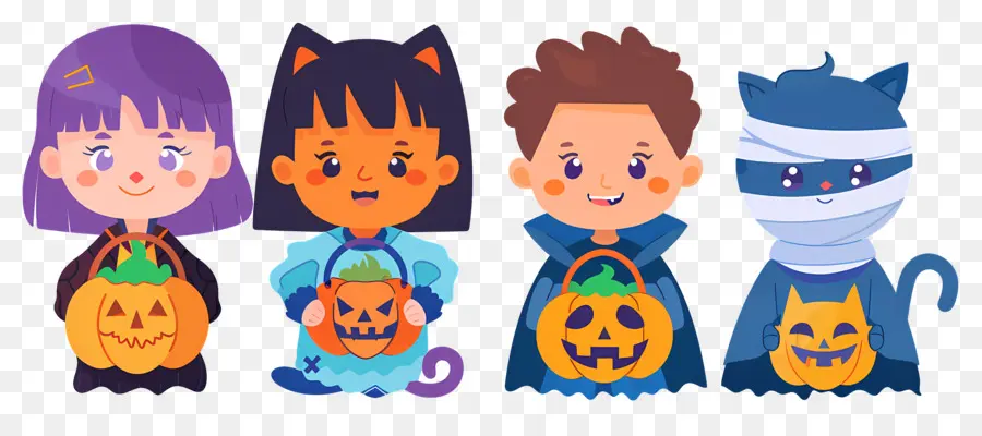 Dia Das Bruxas Crianças，Personagens Fofinhos De Halloween PNG