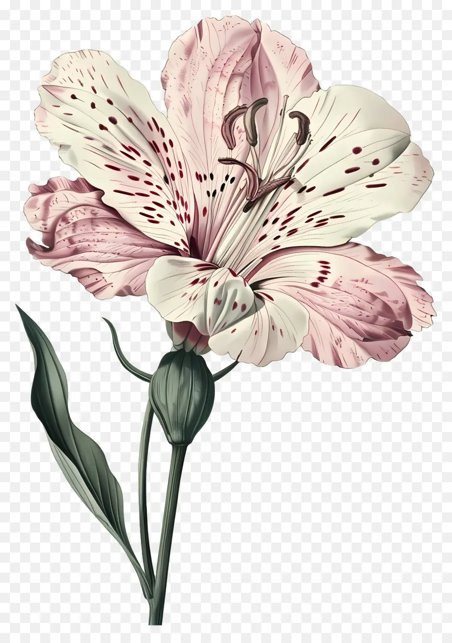 Flor Vintage，Lírio Rosa PNG