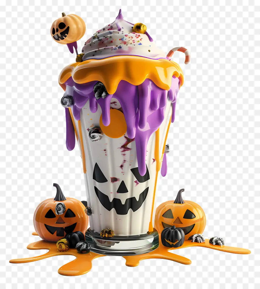 Batido De Halloween，Milk Shake De Abóbora PNG