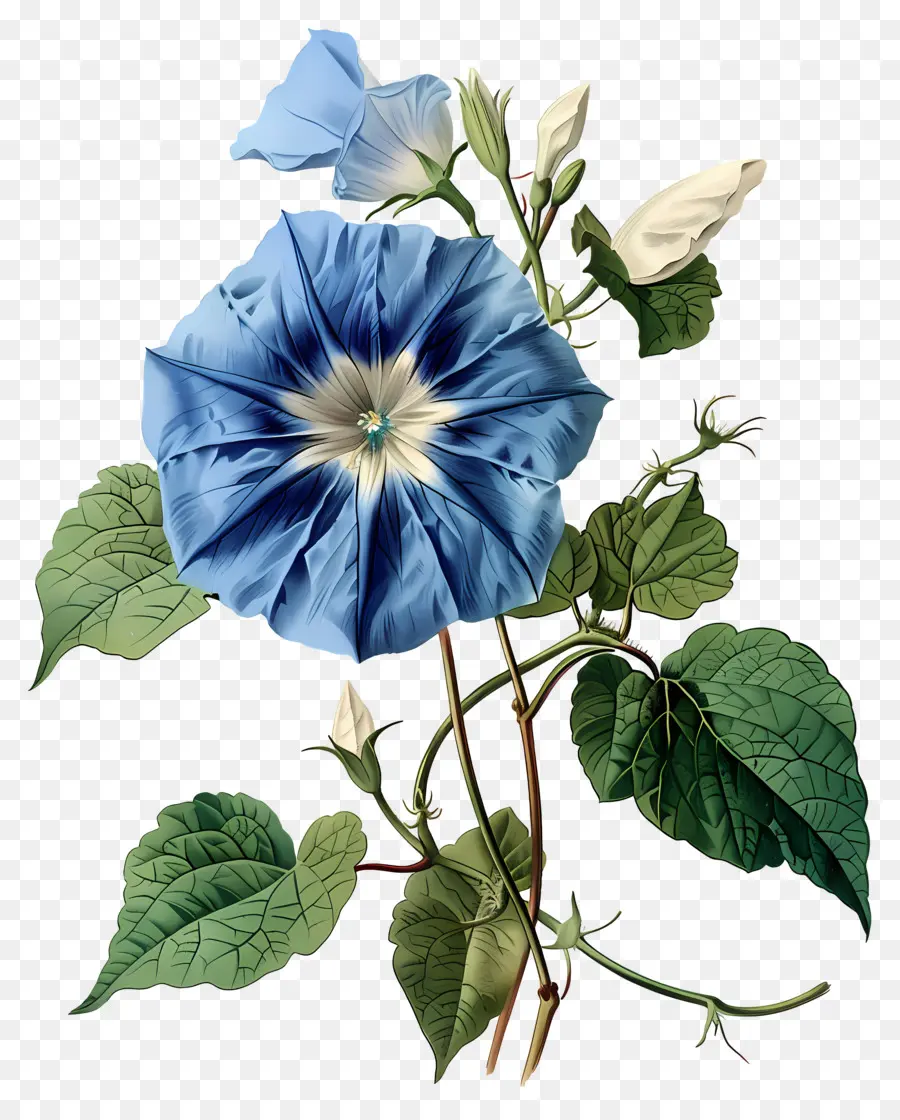 Flores Vintage，Flor Azul PNG