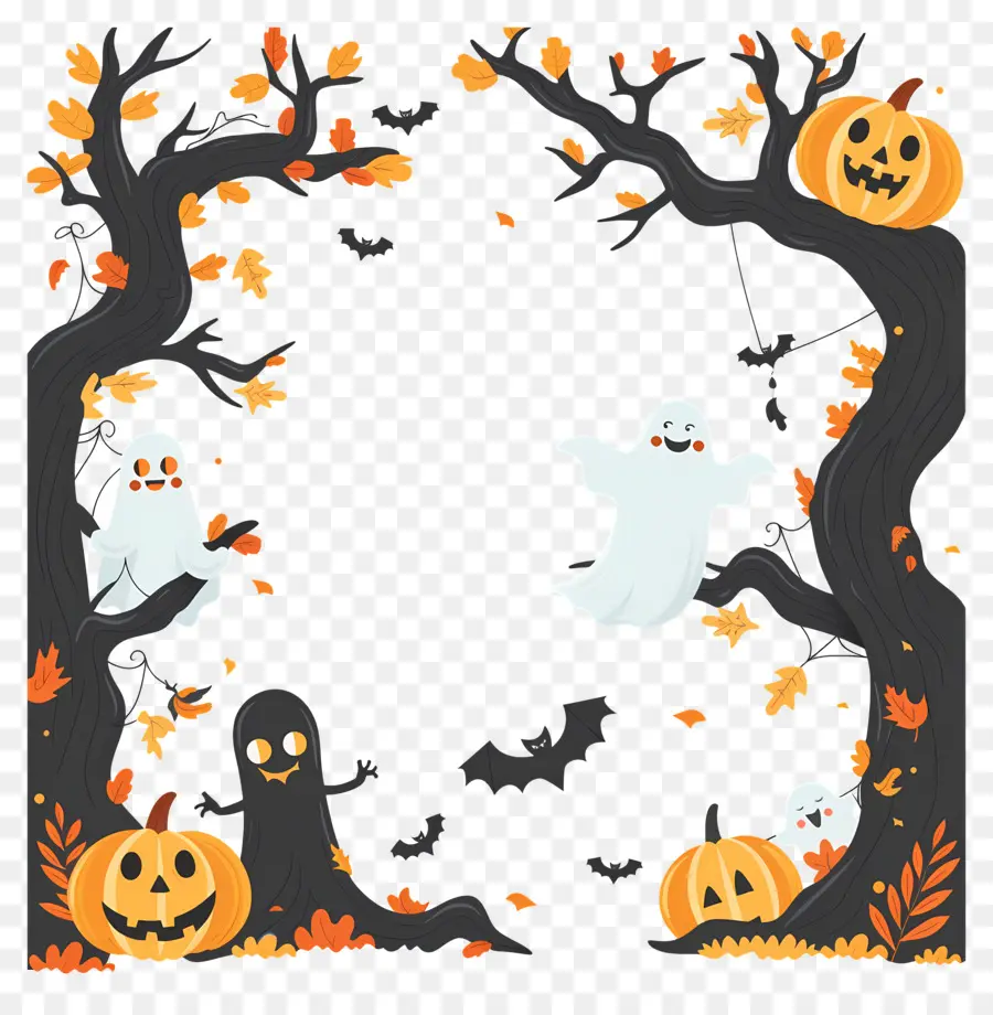 Moldura De Halloween，Abóbora PNG