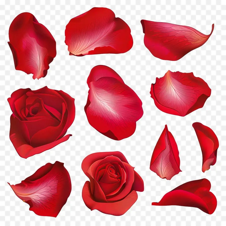 Pétalas De Flores，Pétalas De Rosa Vermelha PNG