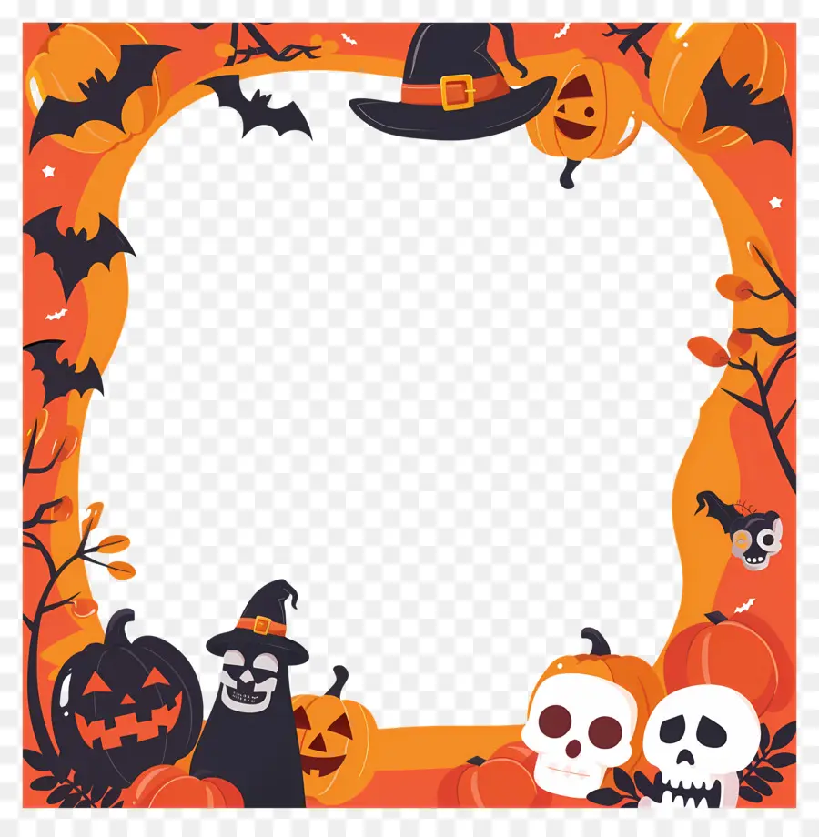 Moldura De Halloween，Abóbora PNG