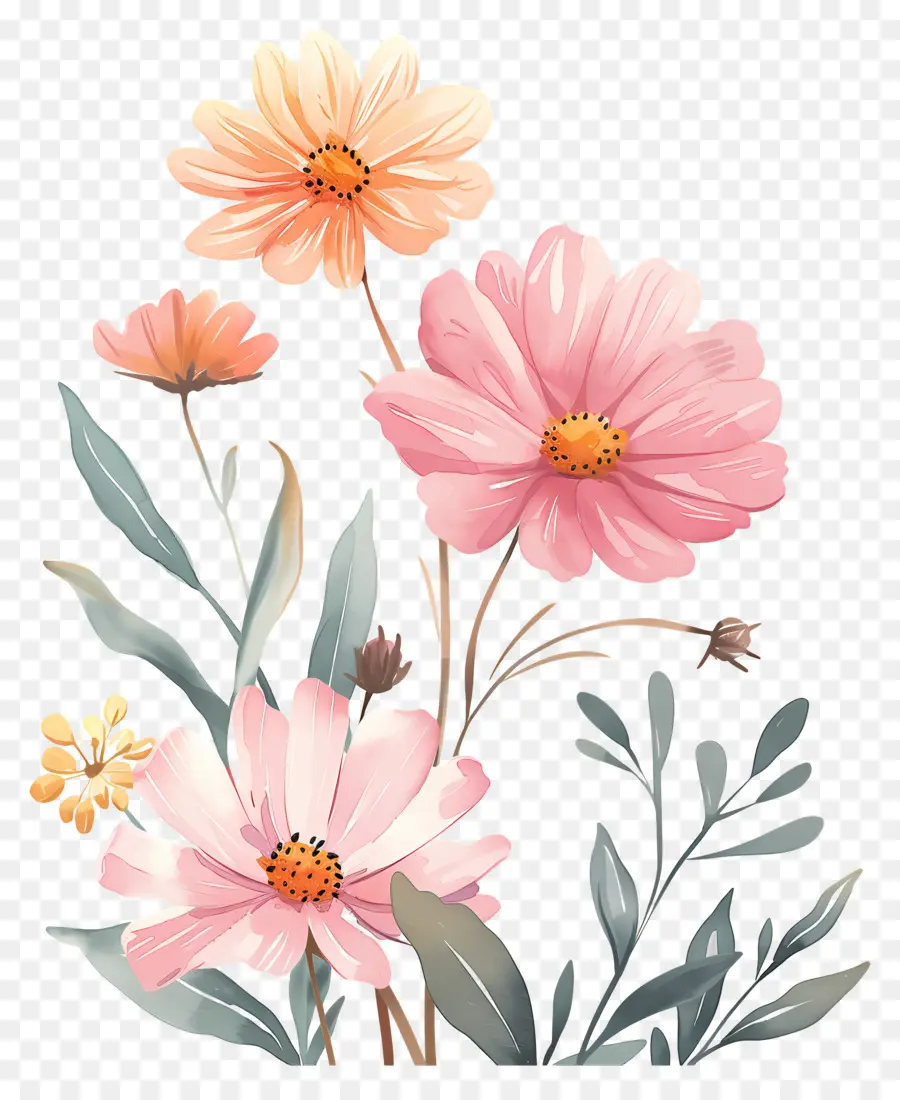 Flores Em Aquarela，Flores PNG