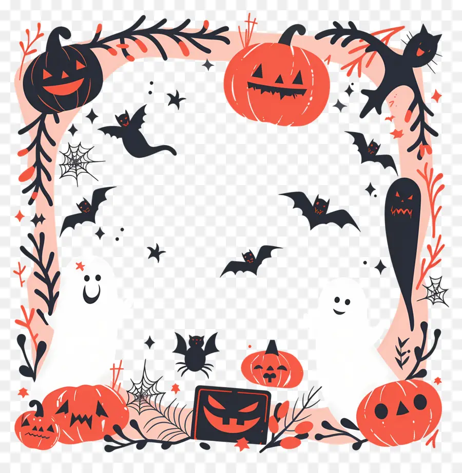 Moldura De Halloween，Abóbora PNG