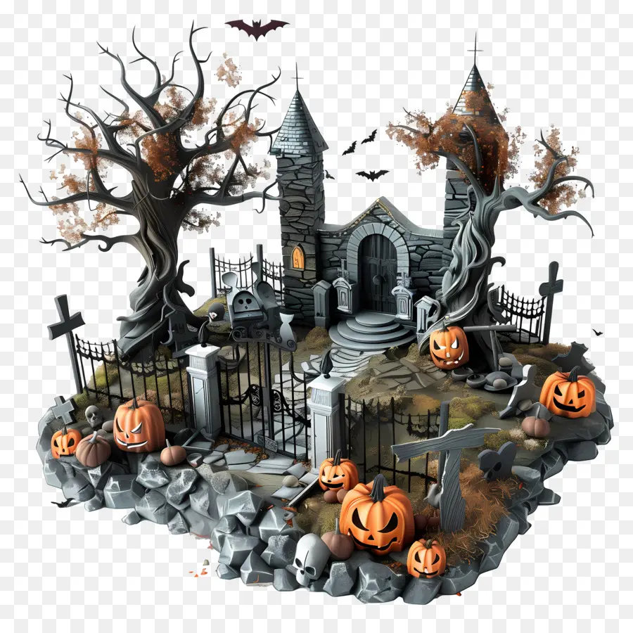 Cemitério De Halloween，Casa Assombrada PNG