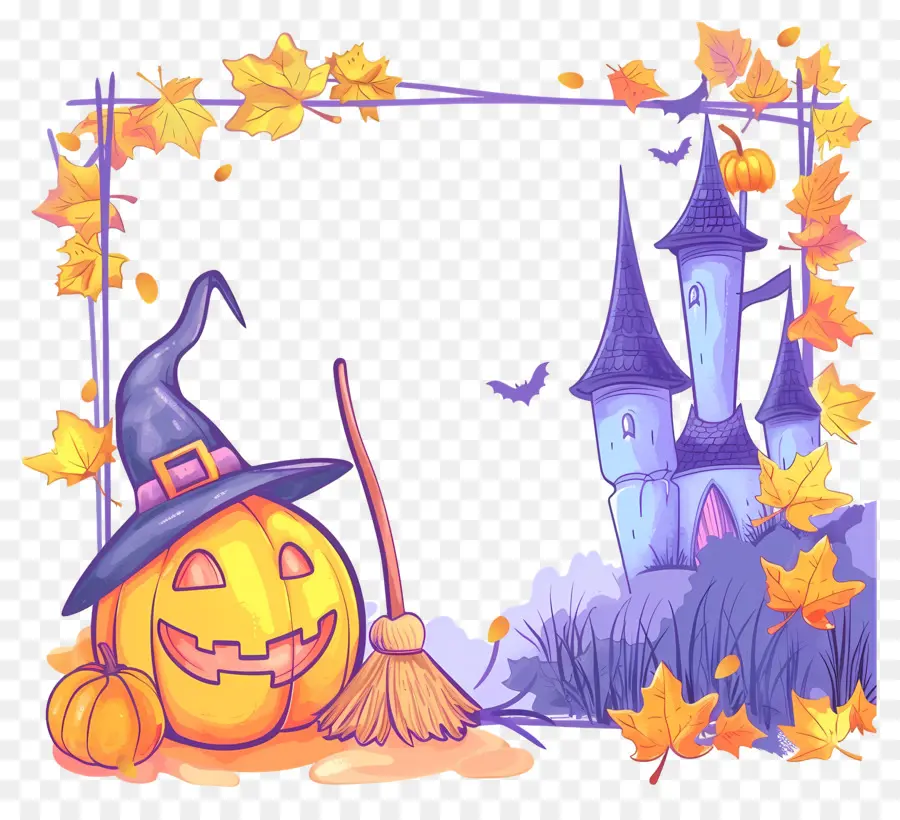 Moldura De Halloween，Abóbora PNG