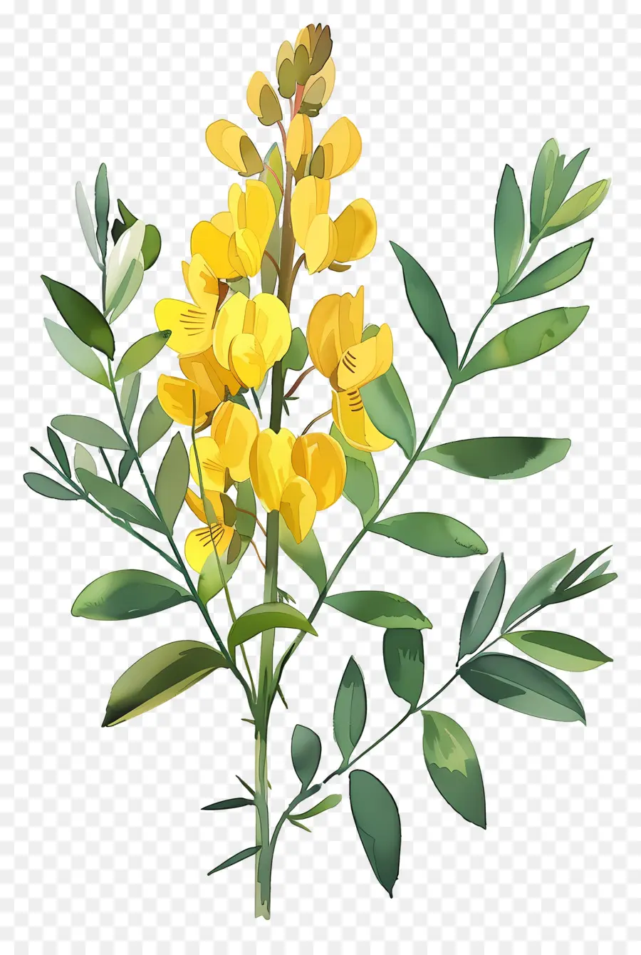 Flor Cytisus Wolgaricus，Planta Com Flor Amarela PNG