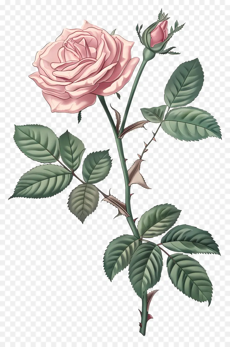 Flores Vintage，Rosa Rosa PNG