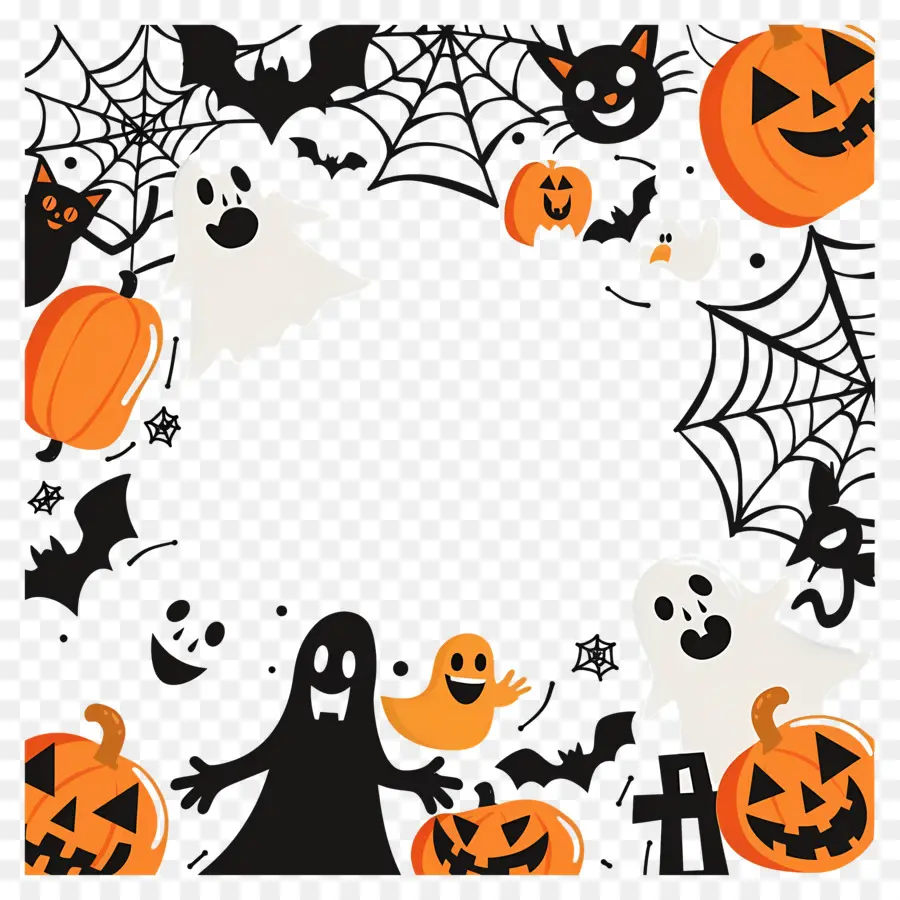 Moldura De Halloween，Abóboras PNG