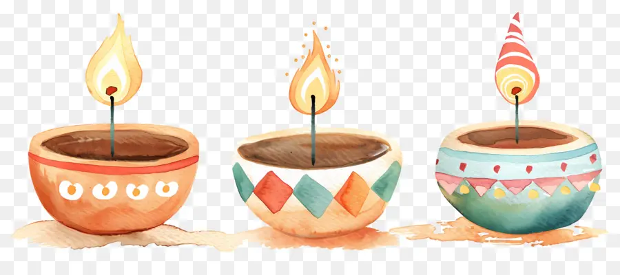 Diwali Diya，Velas Decorativas PNG