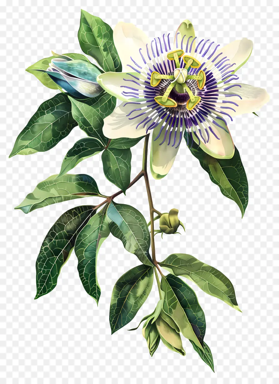 Flores Vintage，Passiflora PNG