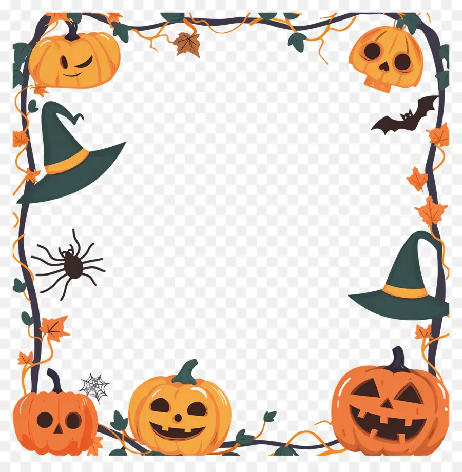 Moldura De Halloween，Abóbora PNG