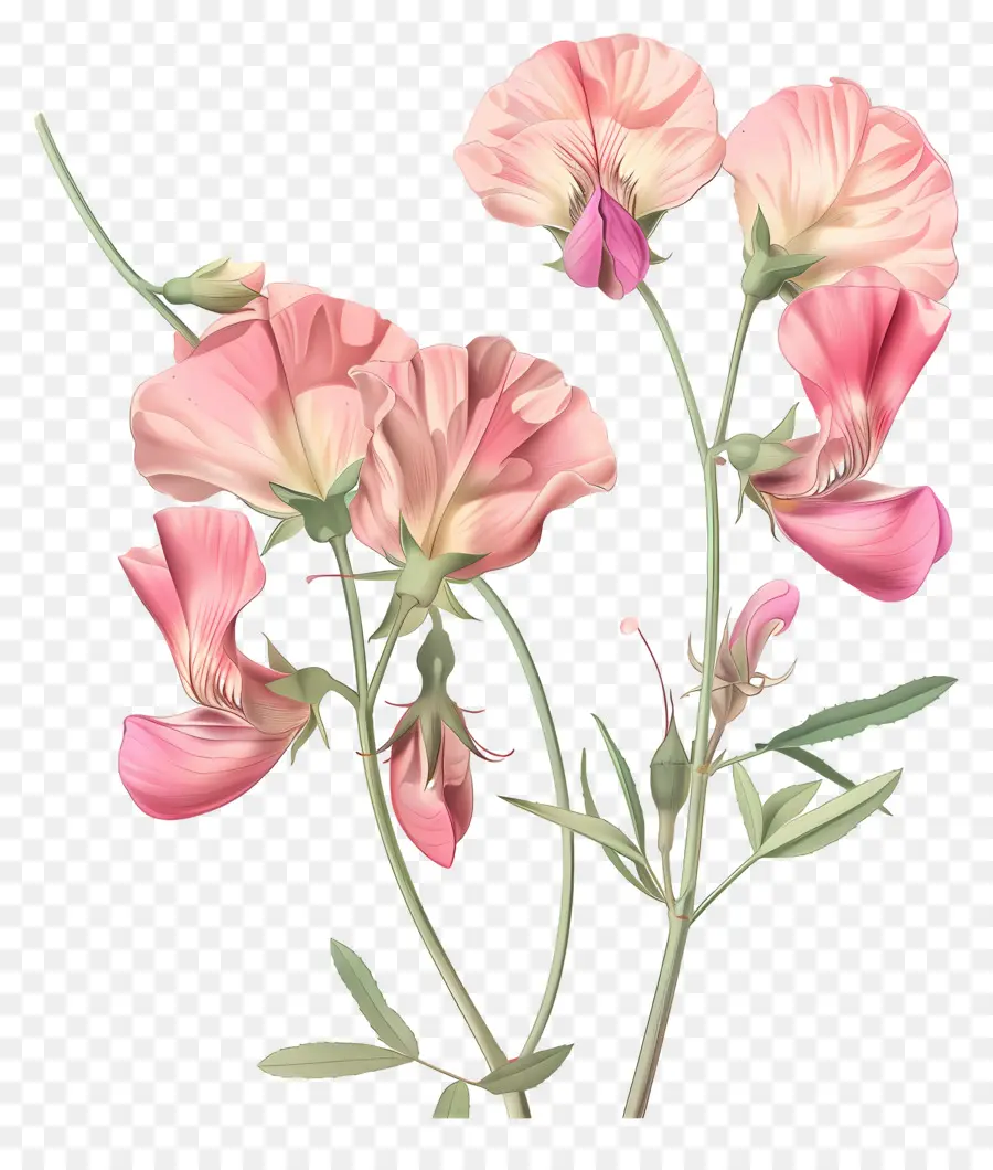 Flores Vintage，Flores Cor De Rosa PNG