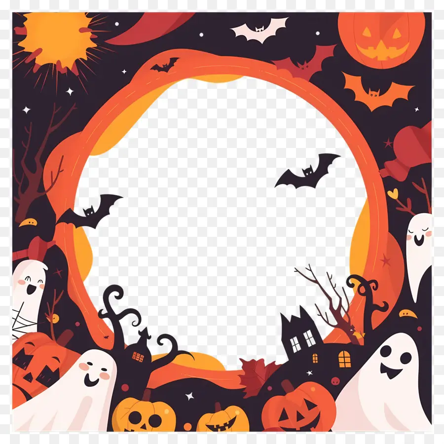 Moldura De Halloween，Abóbora PNG