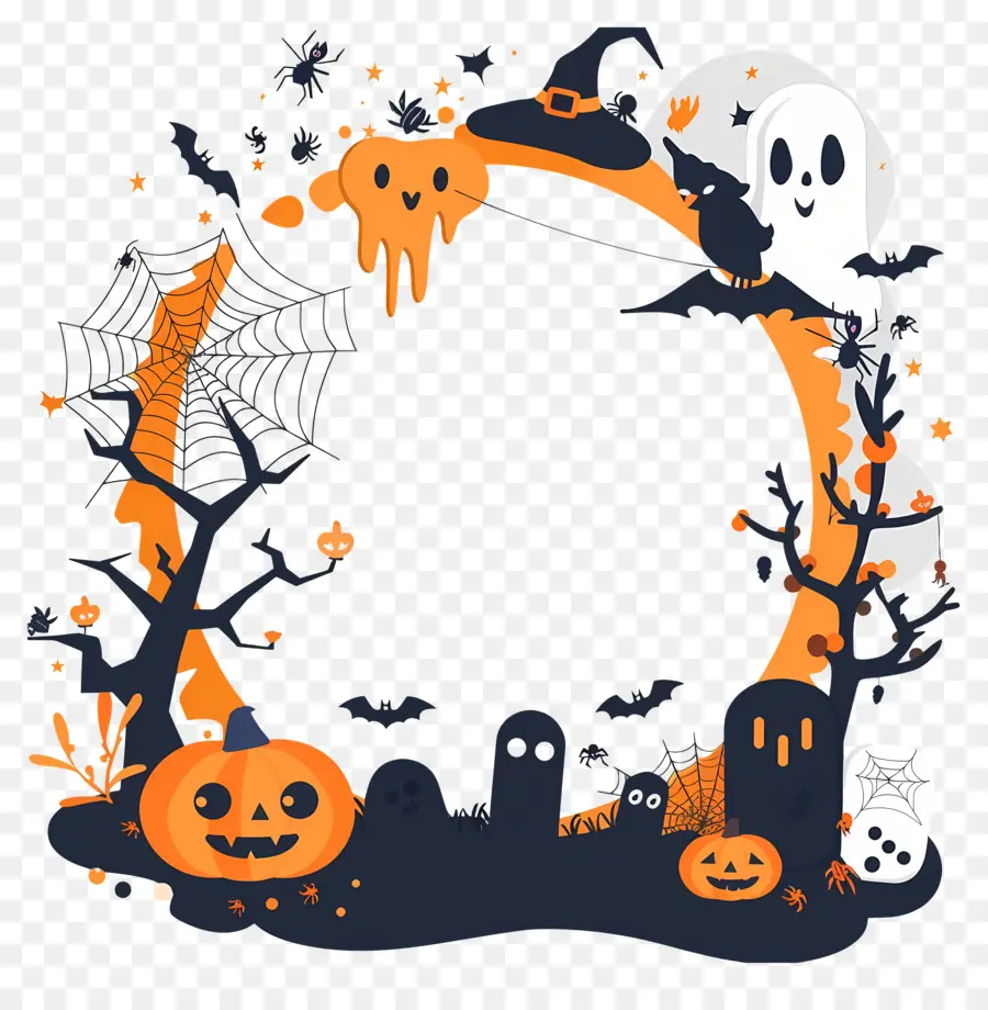 Moldura De Halloween，Abóbora PNG